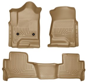Chevrolet Tahoe Floor Liners - Front + Rear - Husky Liners - WeatherBeater - Tan - 2015